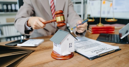 Justice in foreclosure concept